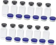 TOVINANNA 12Pcs Small Glass Vials with Caps Reusable Liquid Sample Bottles for Travel Compact Storage for Fragrance Spice and Liquid