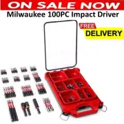 Milwaukee 100 Piece Impact Driver Set Insert Bits,Security Torx,HEX,Nut Drivers,