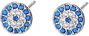 [CALLARON] 1Pair Copper Rhinestone Earring for Women Elegance Blue Crystal Earrings Stunning Trendy Earring Fashion Ear Studs Festival Ear Decors Jewelry(Blue)