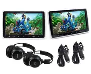 Elinz 2x 10.1" TFT Active Headrest Car DVD Player HD 1080P Digital Screen USB SD 9"