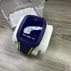NEW✅ Swatch Touch WEE HOURS Blue Yellow Silicone Digital Unisex Watch SURN106
