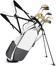 Golf Cart Bag 6 Dividers Top Clubs Organizer Lightweight with Cooler Pouch, Dust Cover and Backpack Strap