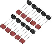 uxcell 10Set DIP Mounted Miniature Square Slow Blow Micro Fuse with Fuse Holder for Electronic Parts PCB LCD Repair, T-1A 1A 250V, Red