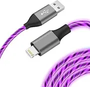 Light-Up iPhone Charger Cord, 3.3ft - LED iPhone Charging Cable [Apple MFi Certified] - Compatible with iPhone 14/13/12/11/XR/XS/X/8, iPad, AirPods, iPod, and More (Purple)