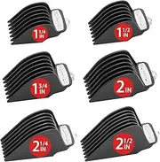 Yinke Trimmer Attachments Attachment Comb for Wahl Hair Trimmer Magic Clip Trimmer Razor, 6 Cutting Lengths are 32 mm, 38 mm, 44 mm, 51 mm, 57 mm and 64 mm Beard Trimmer, Attachment Comb Set Kit (6 Pieces, Black)