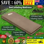 Single Size Self Inflating Mattress Camping Hiking Bed Extra Thick 10CM Coffee