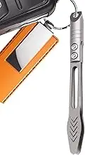 wqibq Tweezers for Men - Outdoor Camping Titanium Tweezers, Portable Keyring for Cosmetics, Electronics Repair, Chip Removal & Craft Projects