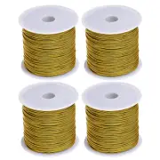 4 Rolls Nylon Beading Thread Knotting Cord 0.8mm 50 Yard Satin String, Goldenrod