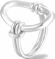 [Jude Jewelers] Stainless Steel Oval Shaped Open Karma Style Promise Anniversary Statement Wrap Ring