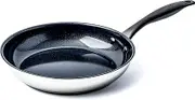 Kitchen Stories CC003218-001 Stainless Steel Non-Stick Frying Pan 20 cm, Collection, Induction Compatible, Healthy Ceramic Coating, Oven/Dishwasher Safe, Matt Black Handle, Aluminium