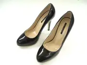 TONY BIANCO SIZE 6.5 SHOES BLACK PATENT LEATHER HEELS LADIES FORMAL ROUND TOE