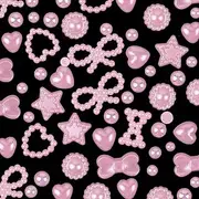 500Pcs 3D Multi Shapes Nail Charms and Flatback Pearls, White Mix Styles Heart Star Bow Embellishments for Nail Art, Craft and Decoration, Pink