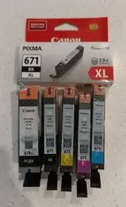 Canon PGI-670XL CLI-671 & 671XL Printer Ink Cartridges Black Yellow Magenta Cyan