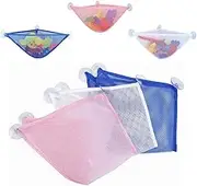 3Pcs Toy Organizer Bathtub Mesh Net Baby Toy Storage Bags, Bath Toy Storage Hanging Mesh Toy Bags with Suction Hooks, Bath Toy Organizer Mesh Storage Bag Baby Shower Toys Bathtub Net Bag Bath Toy Bag