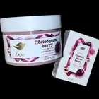 2 - Dove Holiday Treats Body Scrub & Beauty Bar Soap Frosted Plum Berry Set