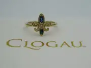 Welsh Clogau 9ct Yellow Gold Bohemia Blue Sapphire Ring size Q