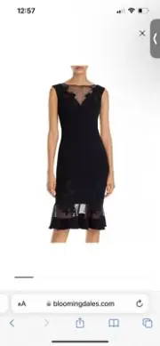 Aidan Mattox Scuba-Crepe Illusion Dress Size 12 NWT