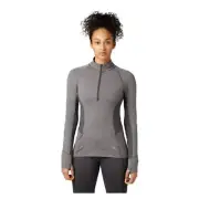 NWT Mountain Hardwear Women Ghee Long Sleeve 1/4 Zip Pullover Shark Heather XS
