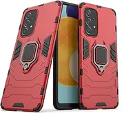 Case for Samsung Galaxy A53,Hybrid Heavy Duty Protection Shockproof Defender Kickstand Armor Case Cover,Red