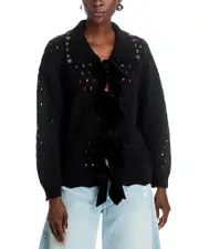 Sea Leia Open Knit Tie Front Cardigan