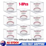 1-8X Baseball Display Case UV Protected Acrylic Cube Baseball Square Clear Box