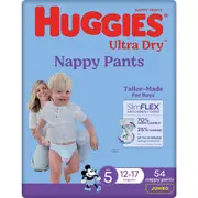 Huggies Ultra Dry Nappy Pants Boys Size 5 (12-17kg) 54 pack