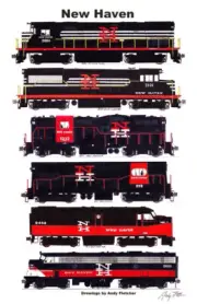 New Haven McGinnis Locomotives 11"x17" Railroad Poster by Andy Fletcher signed