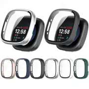 TPU Protect Case Cover Electroplated Screen Protector For Fitbit Versa 4 Sense 2