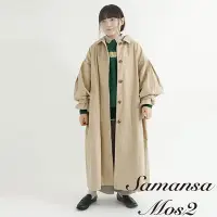 在飛比找Yahoo奇摩購物中心優惠-Samansa Mos2 長版蓬袖翻領純棉大衣外套