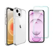 iCoverLover For iPhone 13 Case + [2-Pack] Glass Screen Protectors Clear