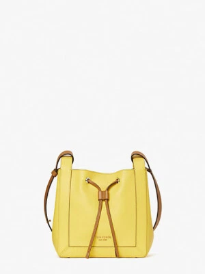 Kate Spade grab small bucket bag Leather Crossbody ~NWT~ Yellow