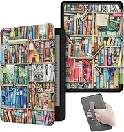 Case Cover Compatible for Kindle Paperwhite (7", 12th Generation, 2024 Release) with Hand Strap, Case Magnetic Hard Back Cover with Auto Wake/Sleep (Book)