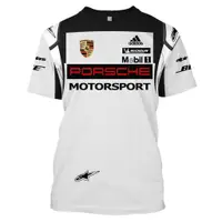在飛比找蝦皮購物優惠-Porsche Motosport T 恤夏季新款時尚短袖男