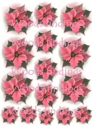 Pink Poinsettia Waterslide Decals