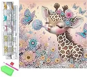 Diamond DIY Sticker Paintings Kits for Adults，5D DIY Crystal Diamond Point Painting with Crafts，Suitable for Beginners， Wall Decoration， Wife's Gift，12×12 inch/30×30 cm, Animal (Giraffe)