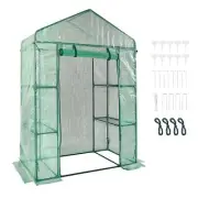 VEVOR Walk-in Green House, 4.6 x 2.4 x 6.7 ft Greenhouse with Shelves, Set Up