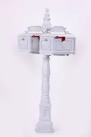 BBD-W Better Box Mailboxes - DOUBLE- Mail Box WHITE Decorative Cast Aluminum