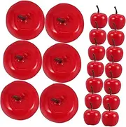 MINAOLULUS 20pcs Artificial Red Decoration Props Realistic Faux Kitchen Fruit Models for Christmas Table Centerpieces Party Favors and Photography Decor