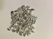 50 Silver Plated, Water Drop Glue On Bails, 16mm, AUSSIE SELLER!