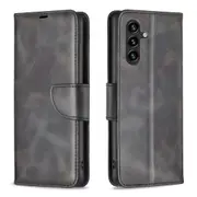 For Samsung Galaxy A35 5G Case Lambskin Textured PU Leather Wallet, Black