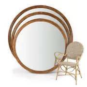 Aria Imports Dark Chestnut Round Mirror