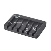 Self Draining Soap Dish - Marble Look Soap Holder Tray Savers Box Black-1 Pack