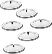 IMIKEYA 6Pcs Insulation Cup Covers Round Stainless Steel Lids for Heat Preservation Fresh Keeping for Home Office and Cafes Smooth Edges Convenient Handle