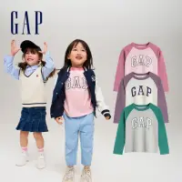 在飛比找momo購物網優惠-【GAP】女幼童裝 Logo純棉圓領長袖T恤-多色可選(78