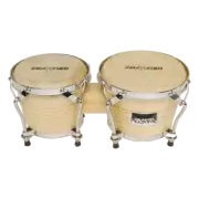 New Drumfire 6.5" & 7.5" Bongo Drum Set Wood Hand Percussion (Natural Gloss)