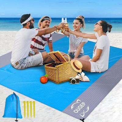 Beach Blanket, Beach Mat Sand Free Waterproof 79" X 83" Suitable for 4-7 Adul...