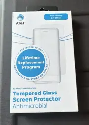NEW AT&T Apple iPhone 15 (2023) Tempered Glass Antimicrobial Screen Protector