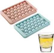 Round Ice Cube Tray, 2 PCS Mini Ice Cube Mold Easy Release Circle Ice Ball Maker