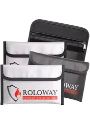 ROLOWAY Fireproof Bag (5 X 8 ), Money Wallet Cash Fireproof Bag (2-Pack) #66