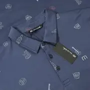 Travis Mathew Golf Polo Shirt Performance SS Stock the Cooler Mens Sz L Indigo